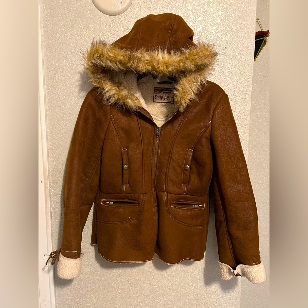 Powder River Leather & Faux fur Winter Jacket 🧥✨
